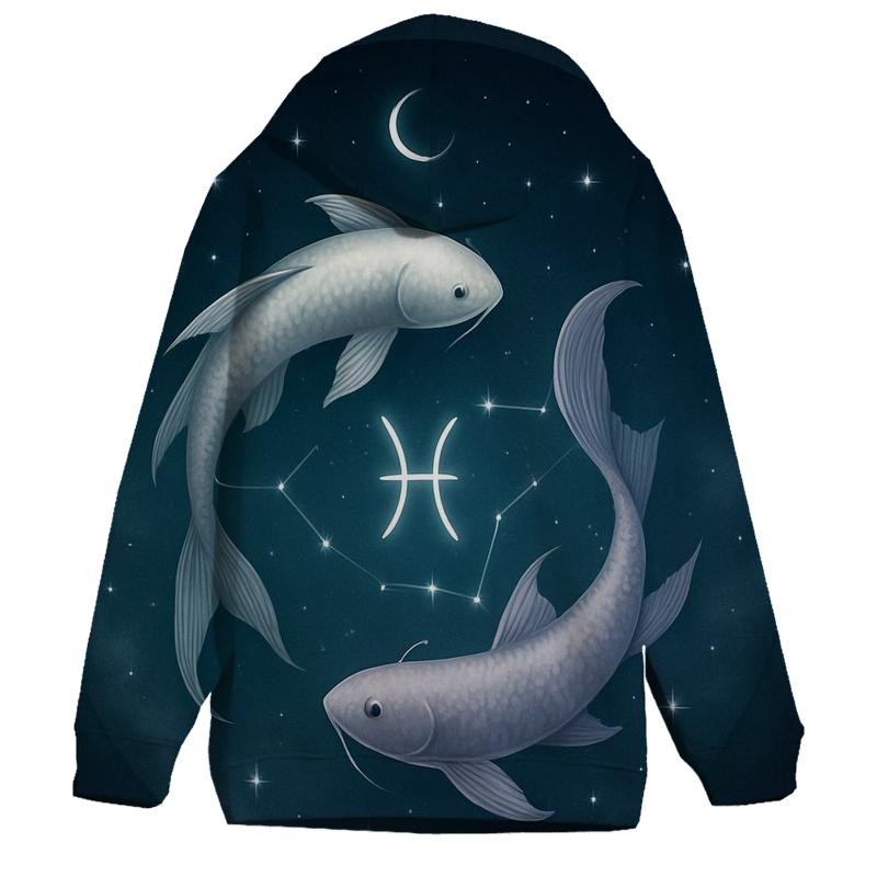 Pisces Moonlit Dual Fish Constellation Mirror hoodie styles