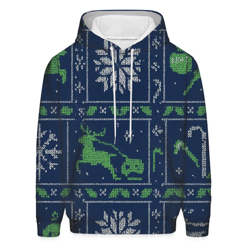 Aurora Reindeer Sleigh Circuit Knit Grid Design custom hoodies