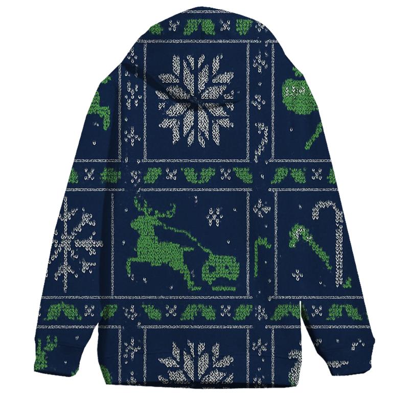 Aurora Reindeer Sleigh Circuit Knit Grid Design custom hoodies