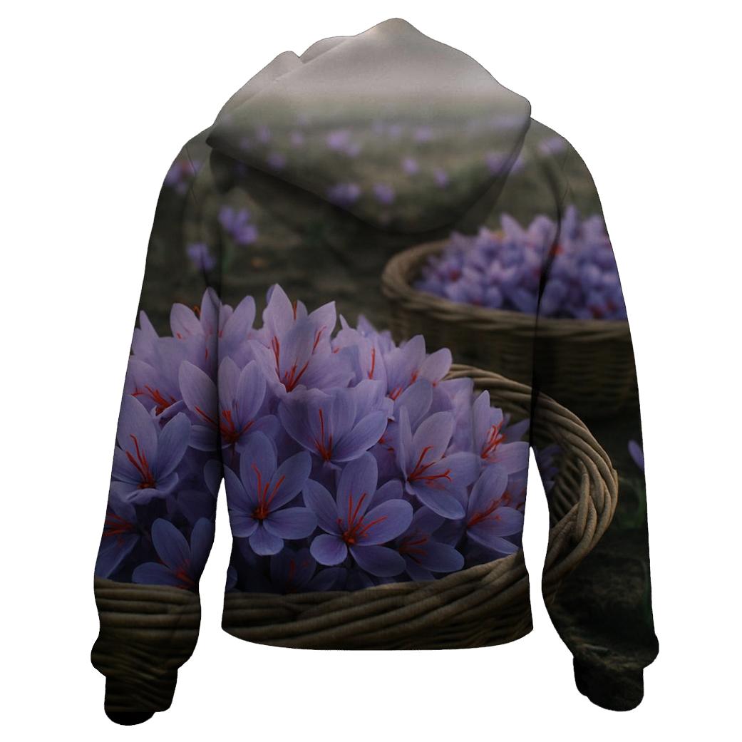 Saffron Crocus Harvest Trays In A Dawn Field hoodie trends