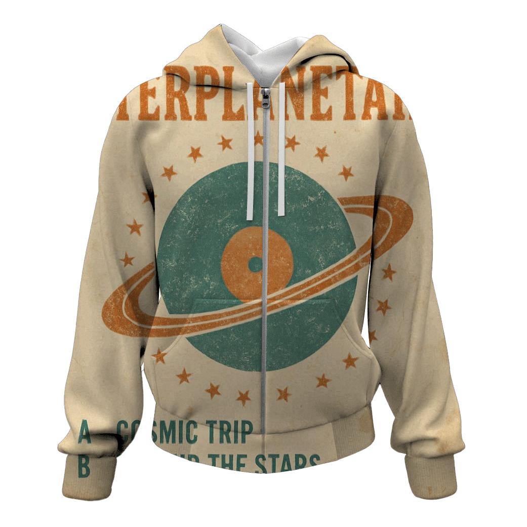 Worn Vinyl Planet Jukebox Label embroidered hoodies