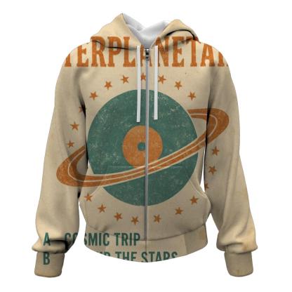 Worn Vinyl Planet Jukebox Label embroidered hoodies