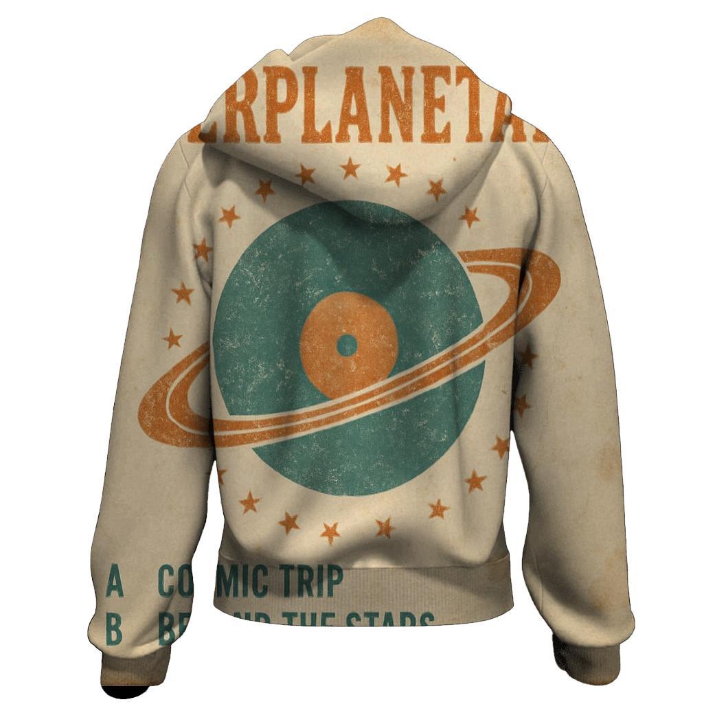 Worn Vinyl Planet Jukebox Label embroidered hoodies