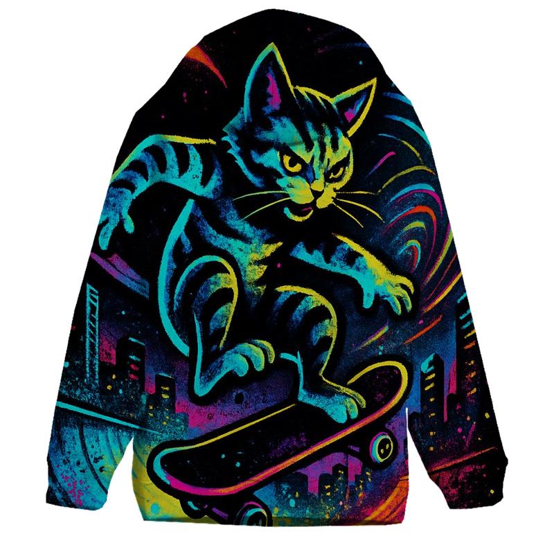 Prismatic Skatepark Gravity Cat custom hoodies