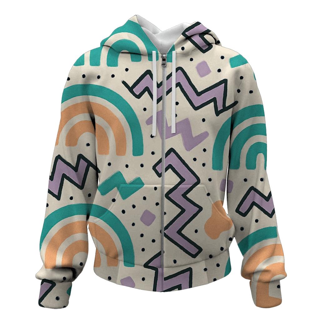 Pastel Memphis Radio Waves hoodie designs