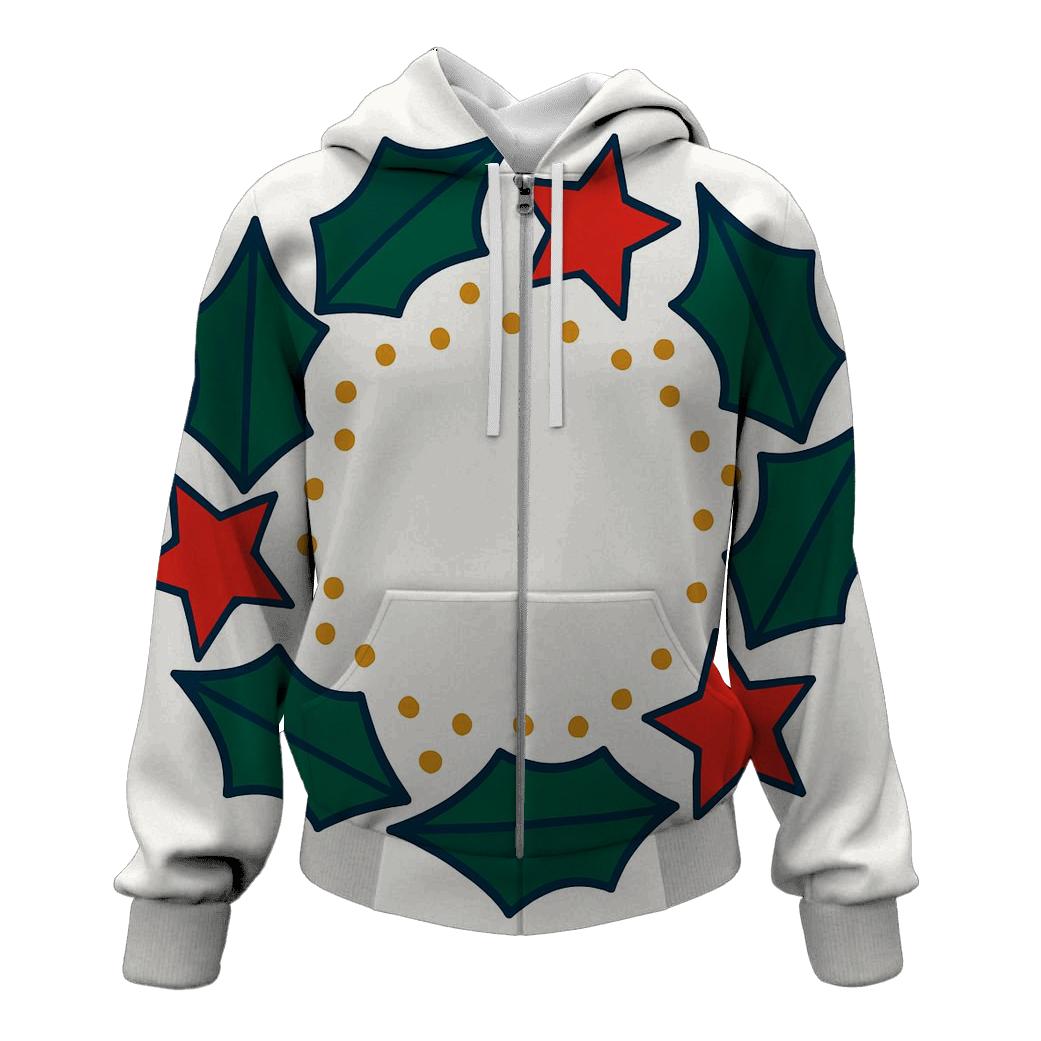 Starlit Holly Orbit Wreath designer hoodies