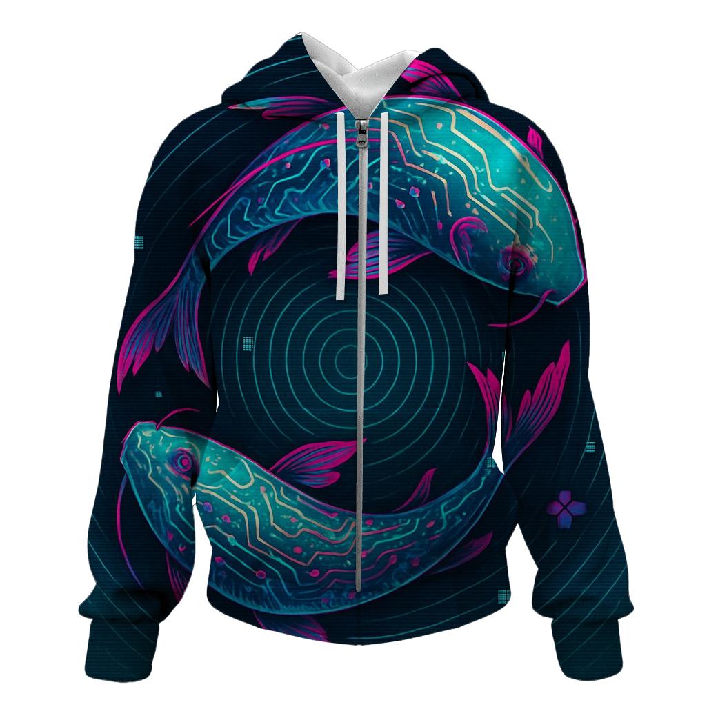Prismatic Koi Circuit Drift lightweight hoodies