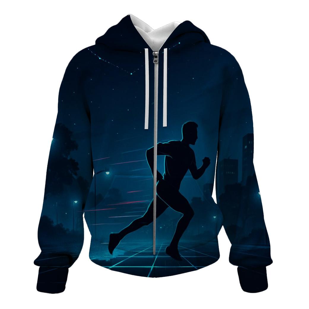 Midnight Marathon Neon Grid premium hoodies