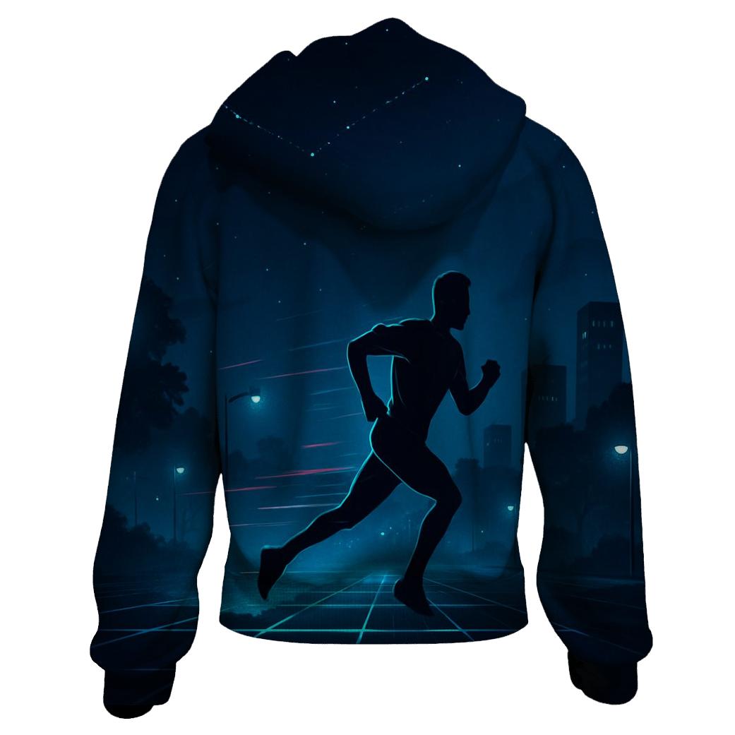 Midnight Marathon Neon Grid premium hoodies
