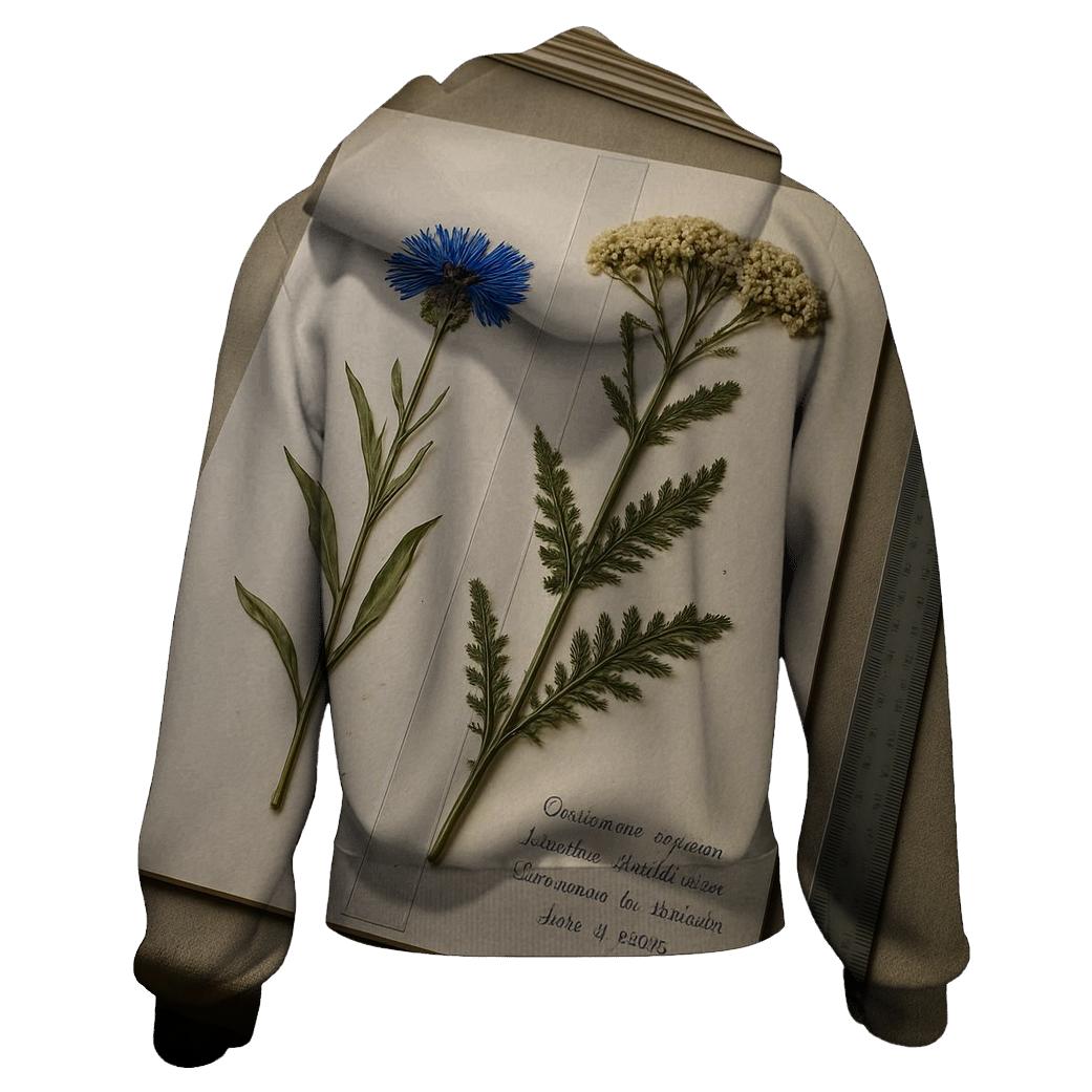 Pressed Wildflower Herbarium Page Beside A Light Box custom hoodies