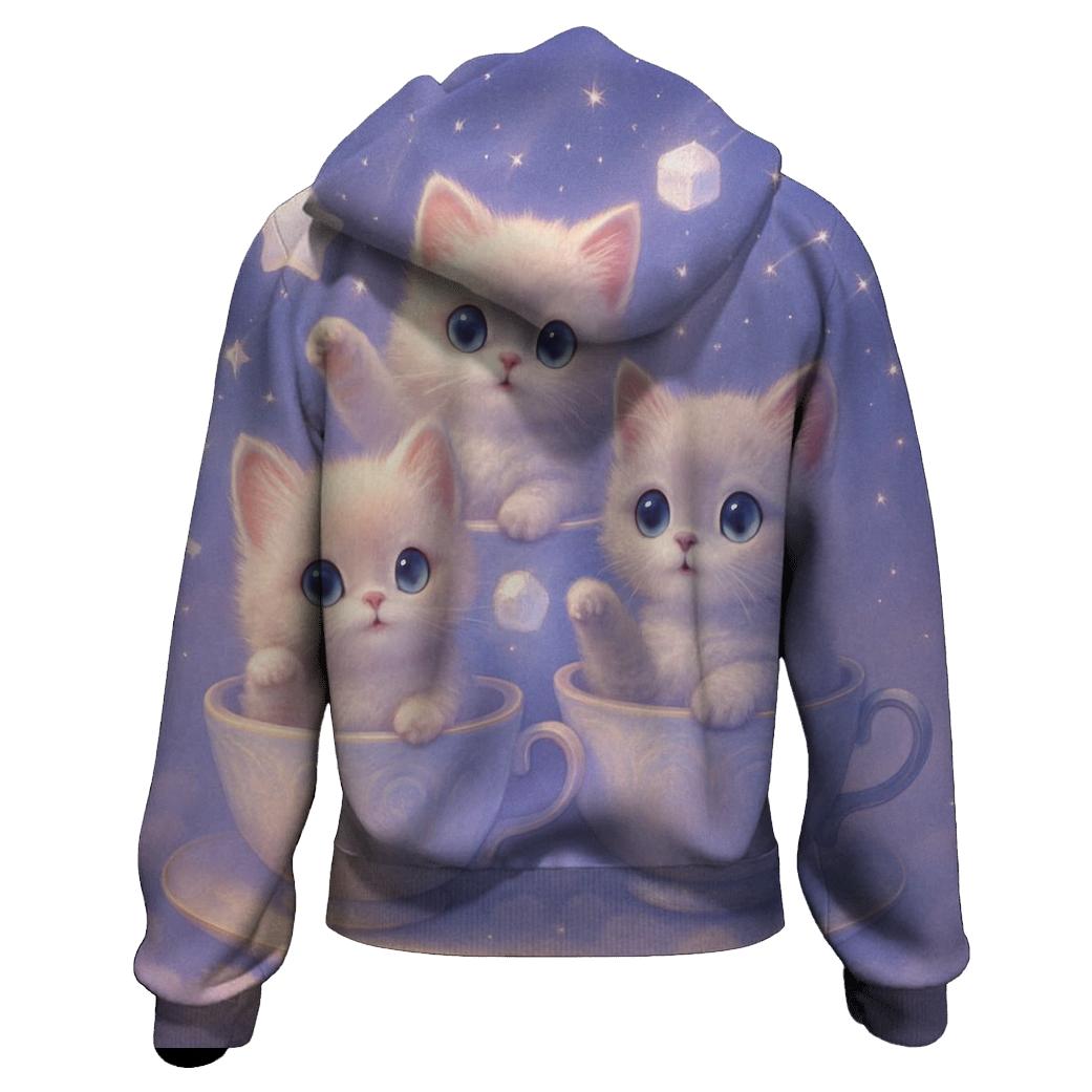 Moonlit Teacup Kittens custom hoodies