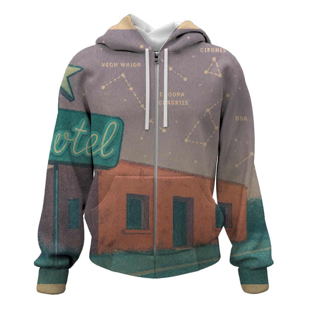 Faded Desert Motel Star Map Postcard designer hoodies