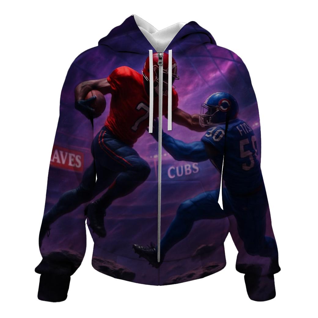 Asteroid Arena Clash Braves Versus Cubs graphic hoodies