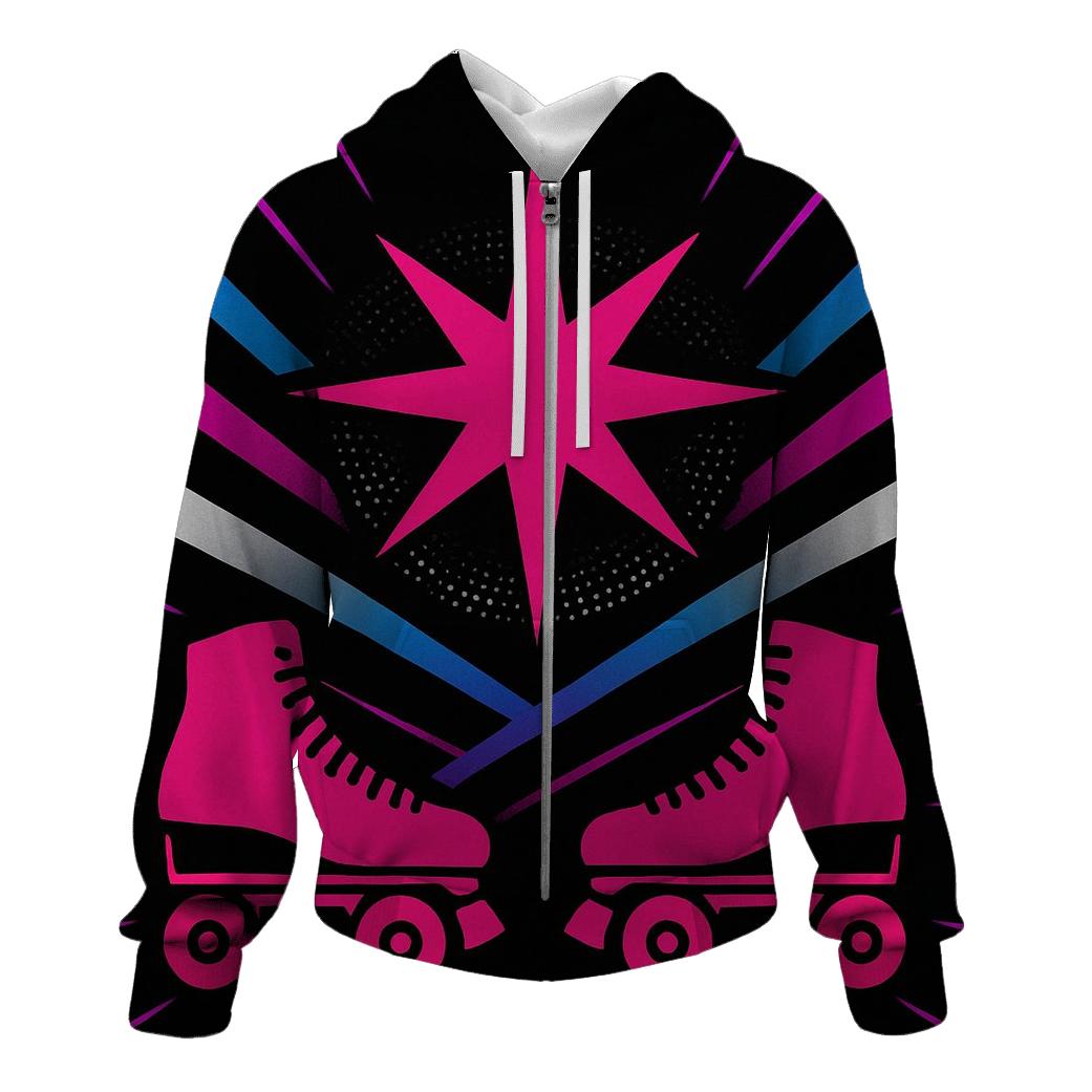 Chrome Roller Rink Starburst embroidered hoodies