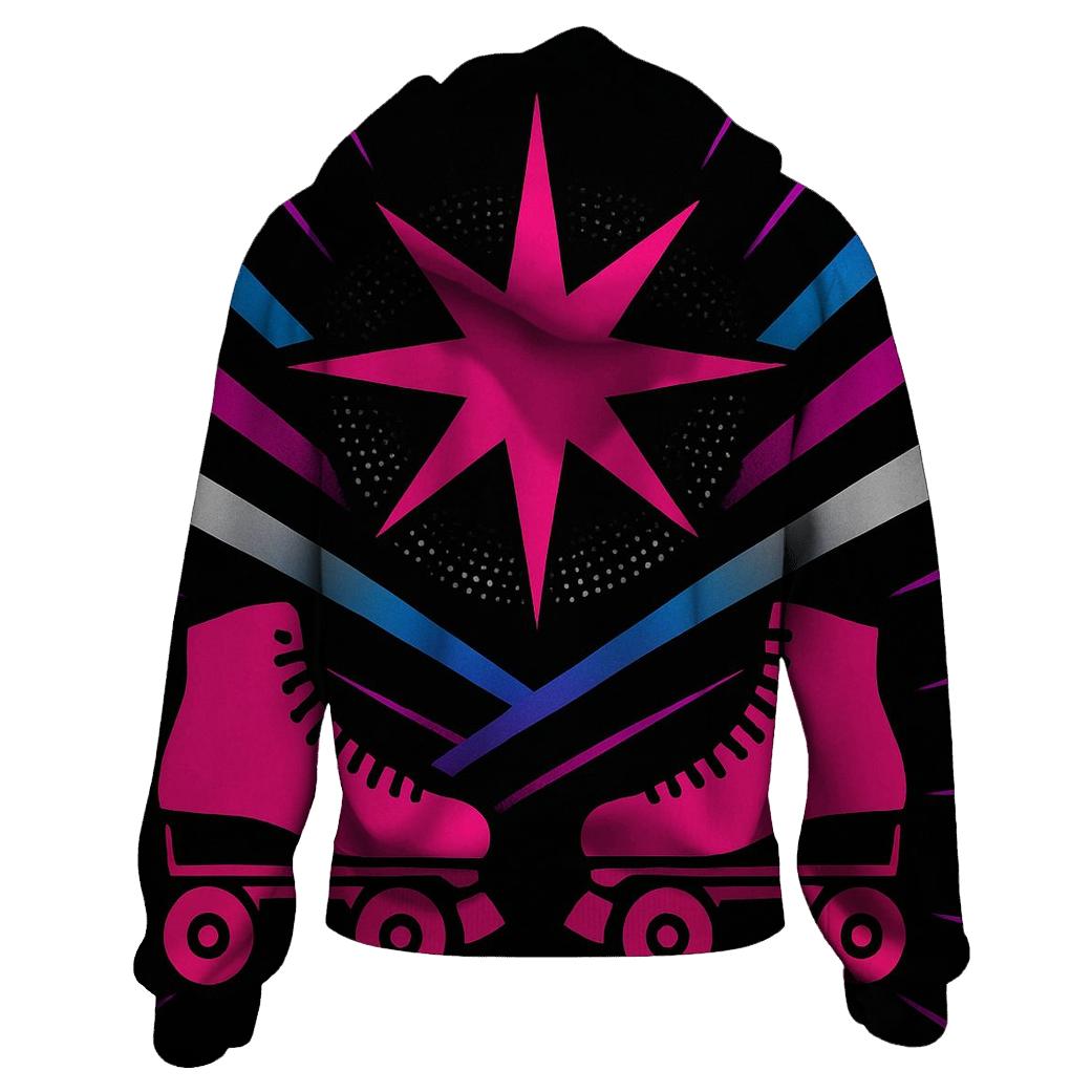 Chrome Roller Rink Starburst embroidered hoodies