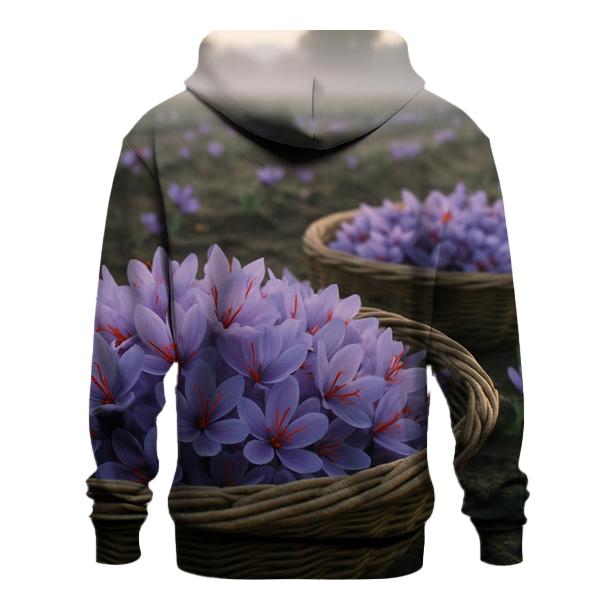 Saffron Crocus Harvest Trays In A Dawn Field graphic hoodies
