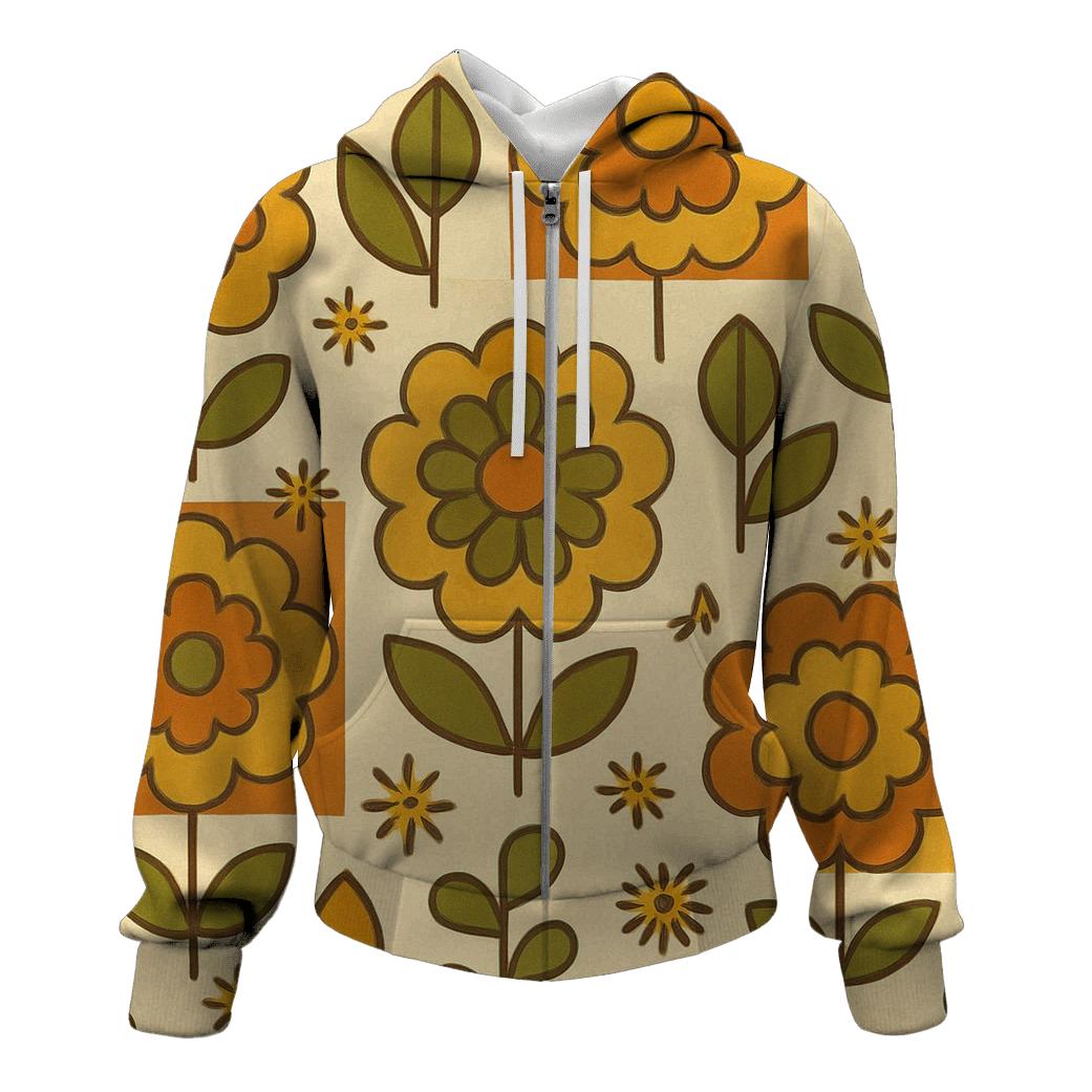 Groovy Ceramic Kitchen Tiles zip-up hoodies