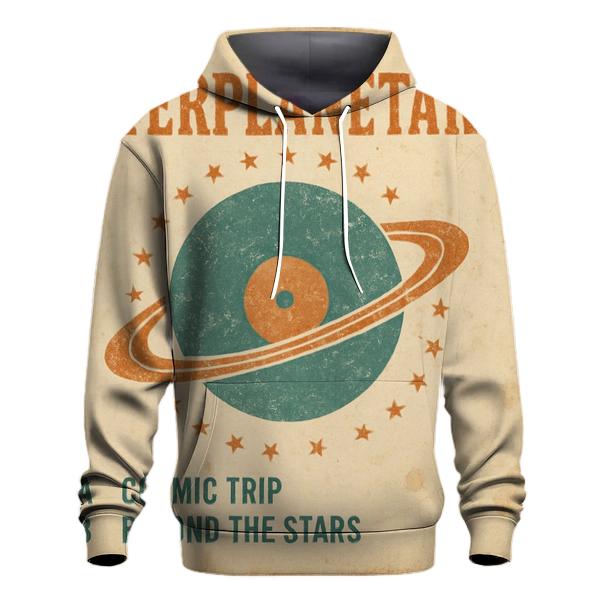 Worn Vinyl Planet Jukebox Label graphic hoodies