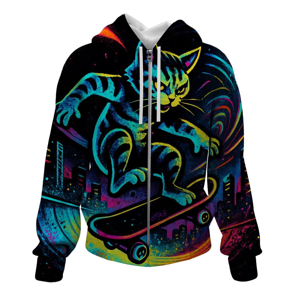 Prismatic Skatepark Gravity Cat premium hoodies