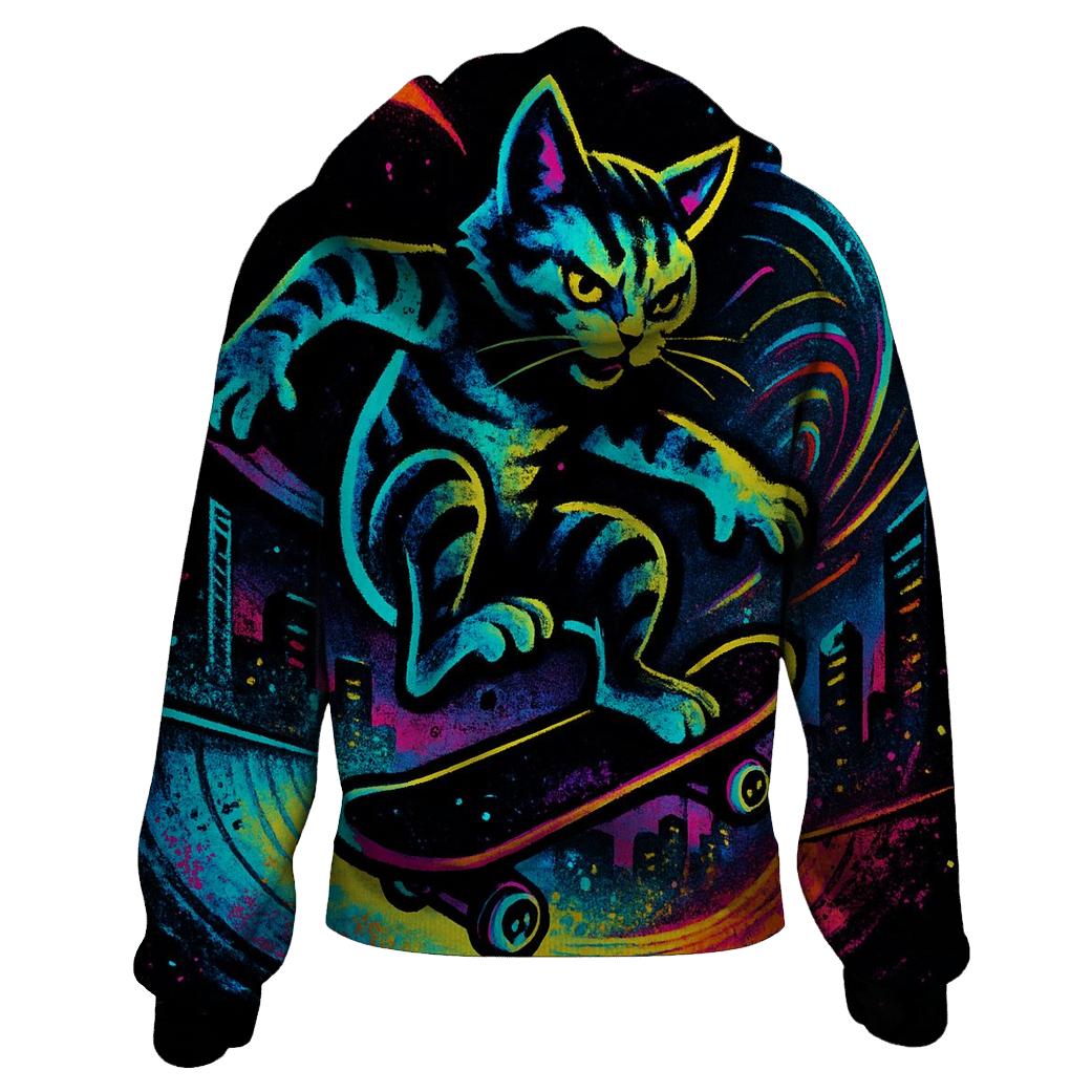 Prismatic Skatepark Gravity Cat premium hoodies