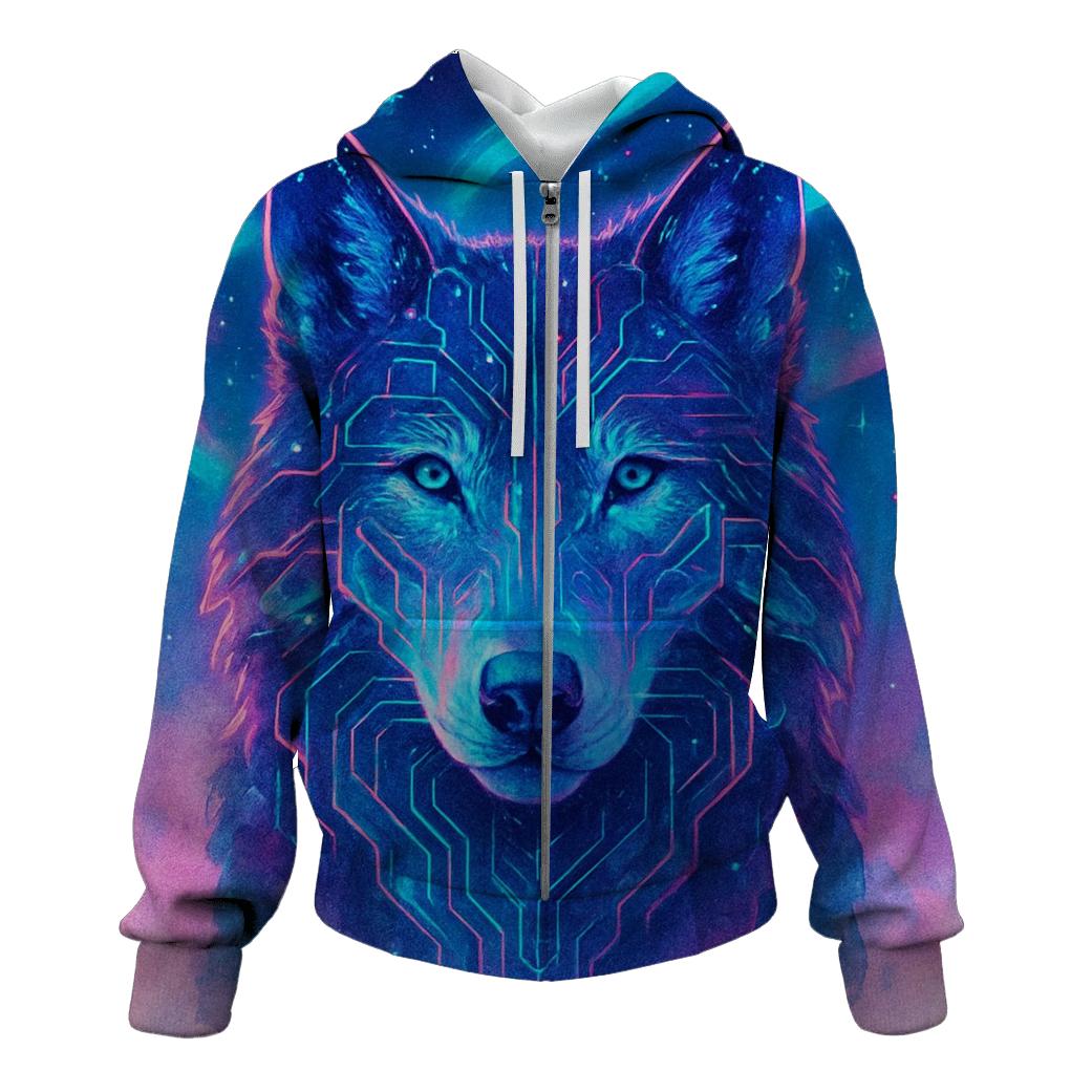 Aurora Circuit Dreamwolf lightweight hoodies