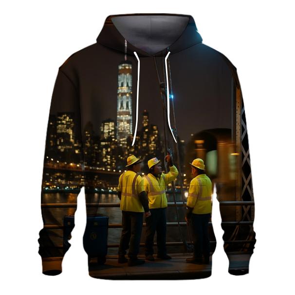 Midnight Maintenance On The Manhattan Bridge graphic hoodies
