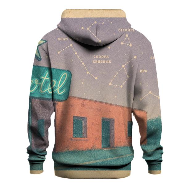 Faded Desert Motel Star Map Postcard embroidered hoodies