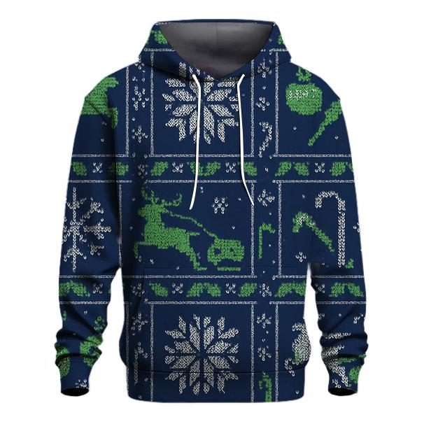 Aurora Reindeer Sleigh Circuit Knit Grid Design hoodie trends