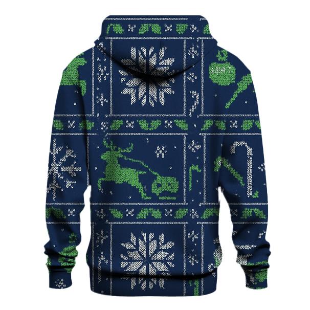 Aurora Reindeer Sleigh Circuit Knit Grid Design hoodie trends