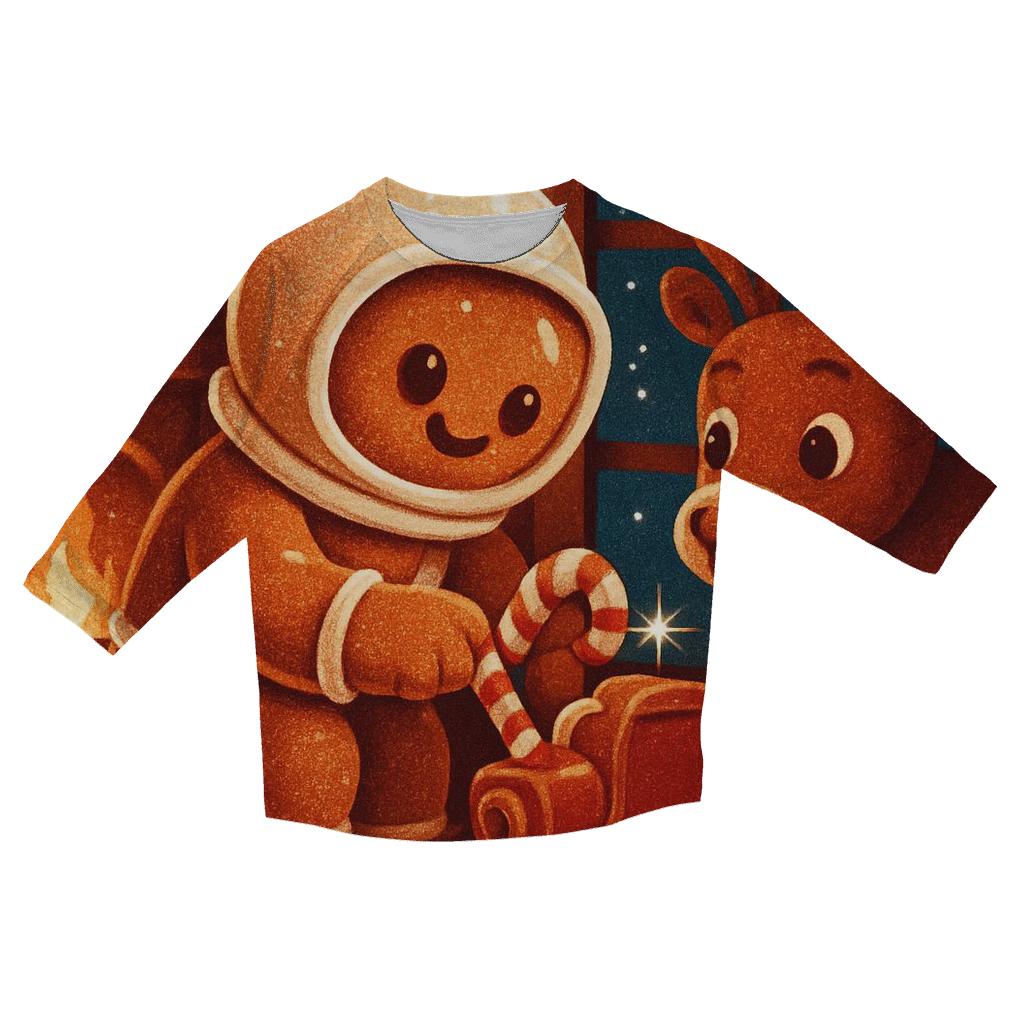 Gingerbread Astronaut Sleigh Repair cotton quarter sleeve shirts