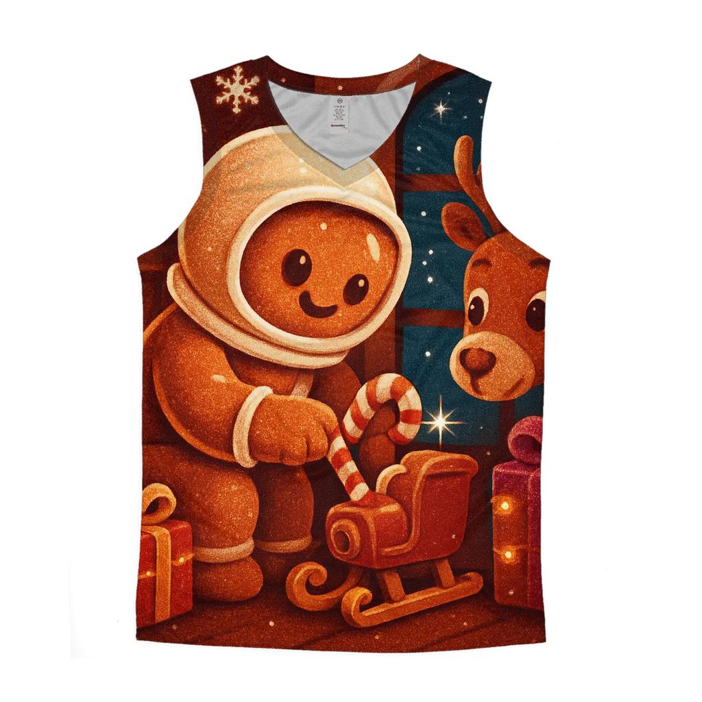 Gingerbread Astronaut Sleigh Repair casual summer tank tops