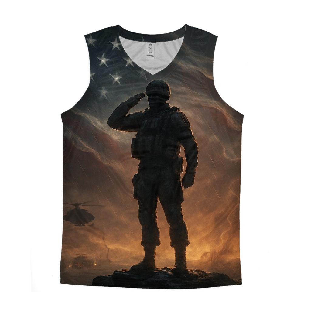 Constellation Salute Over Stormlit Stripes cotton sleeveless tops