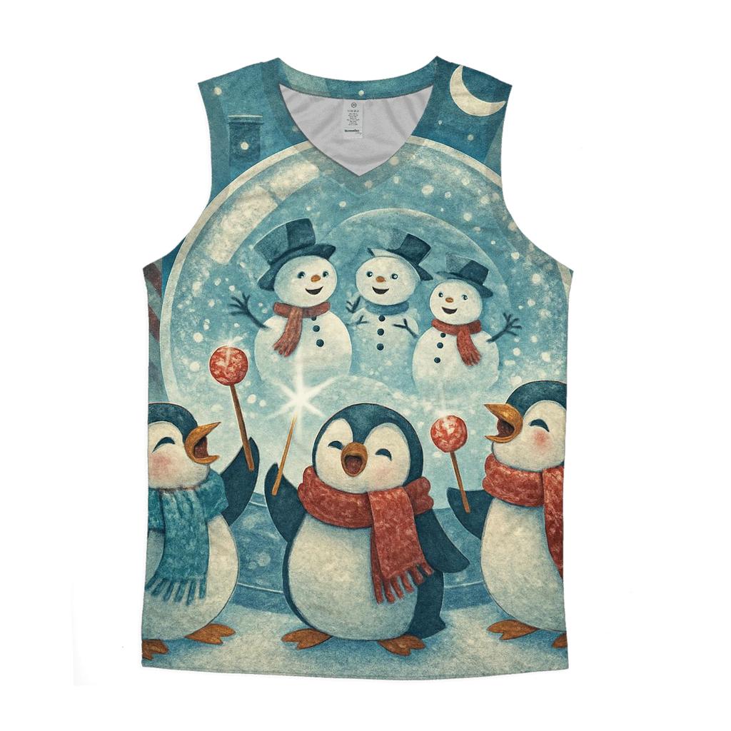 Penguin Carolers In A Snow Globe City casual summer tank tops