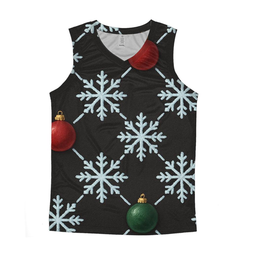 Midnight Snowflake Ornament Lattice On Charcoal Background trendy fitted tank tops