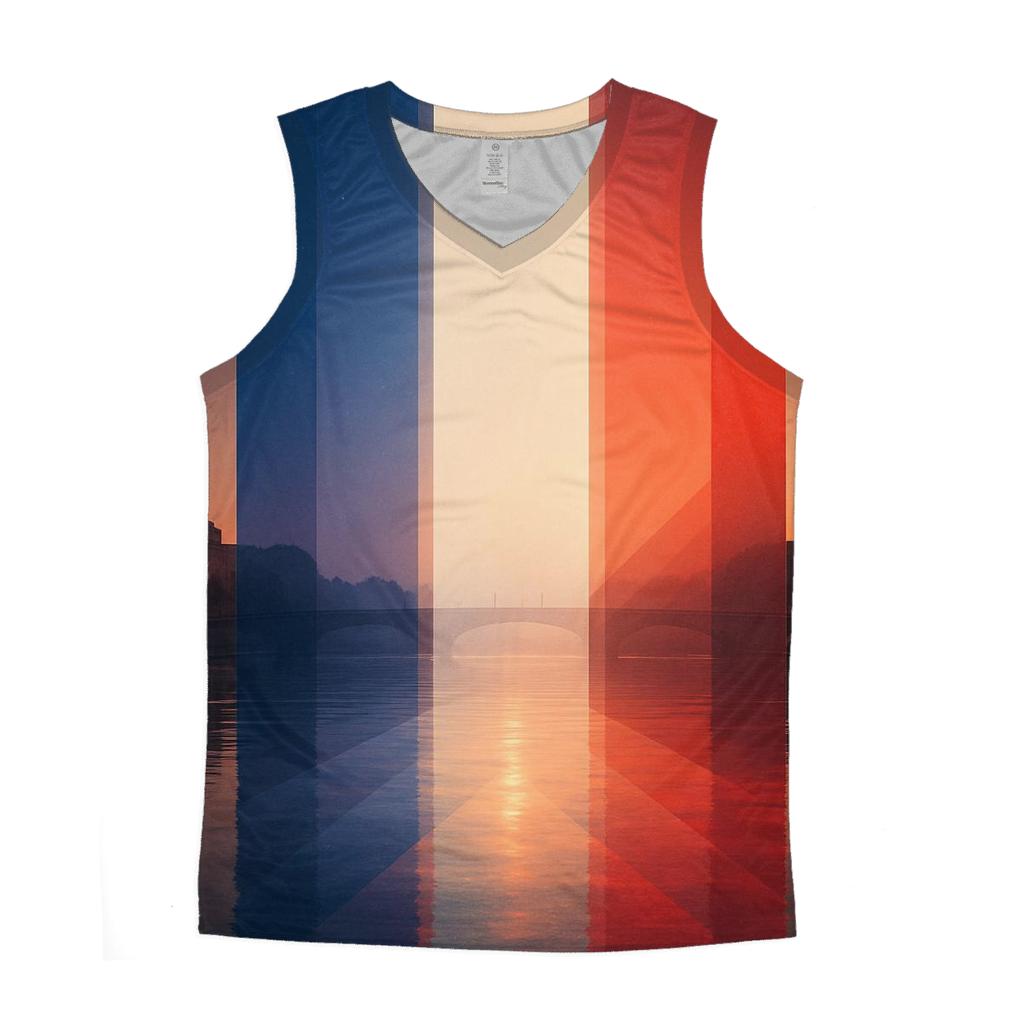 France Geometric Tricolor Skyfall custom tank tops