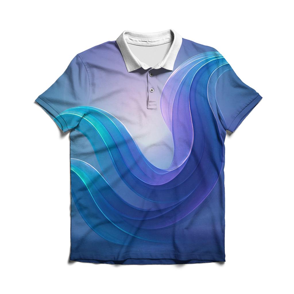 Prismatic Tidal Mirage stylish collar polo tees