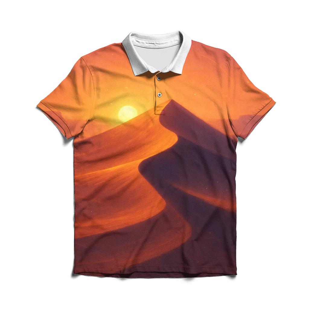 Cobalt Dune Sundial embroidered polo tops