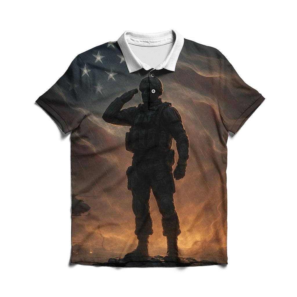 Constellation Salute Over Stormlit Stripes branded logo polo shirts