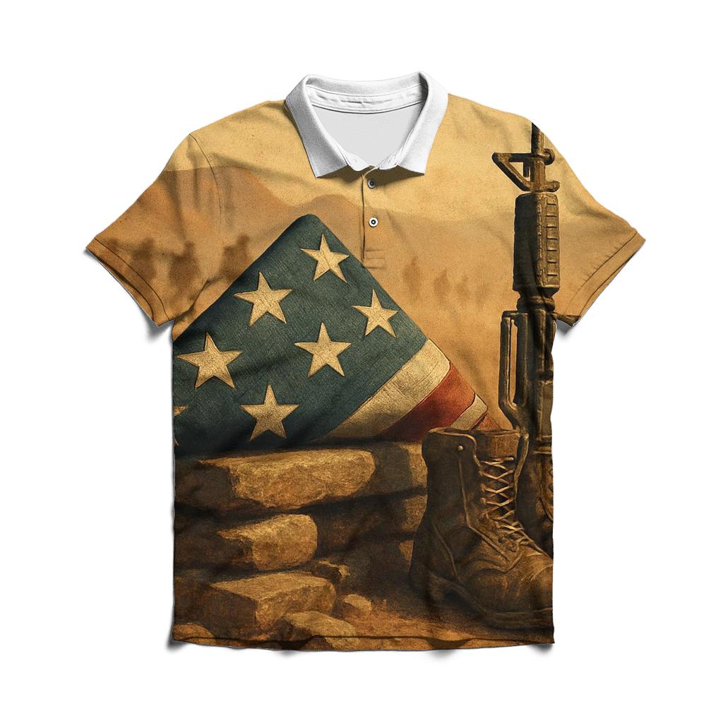 Folding Light Memorial Under Desert Wind stylish collar polo tees