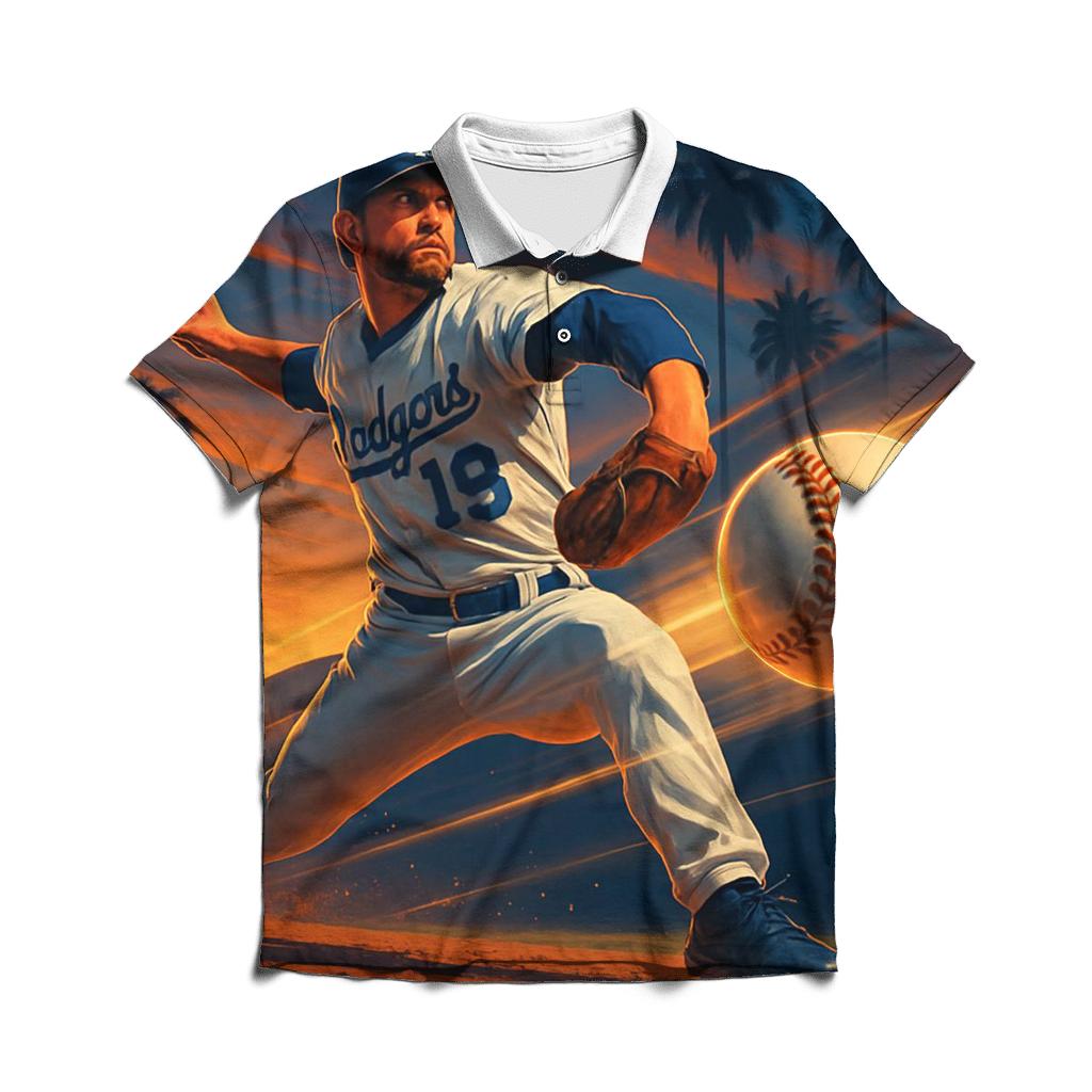 Sunset Pitcher Over The Palm Shadow Stadium stylish collar polo tees
