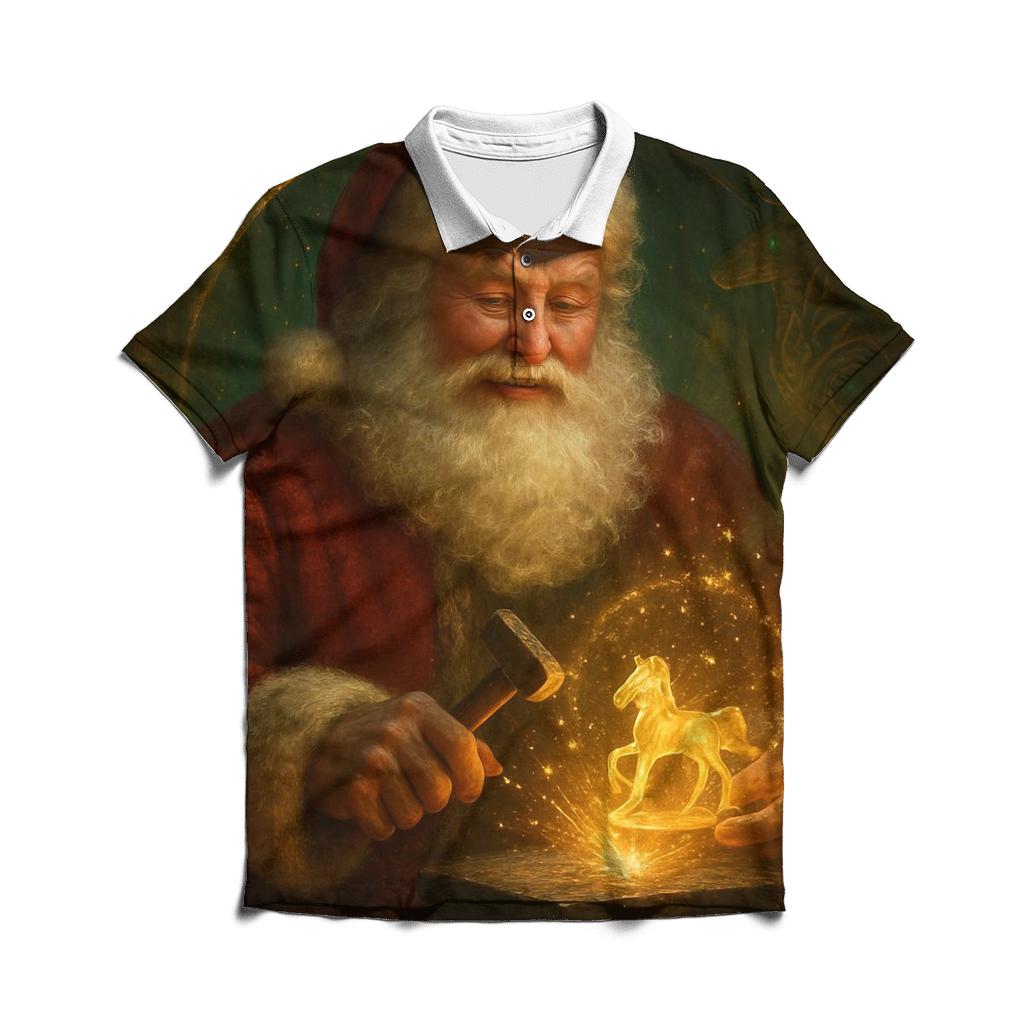 Workshop Starforge Santa With Clockwork Reindeer custom polo shirts