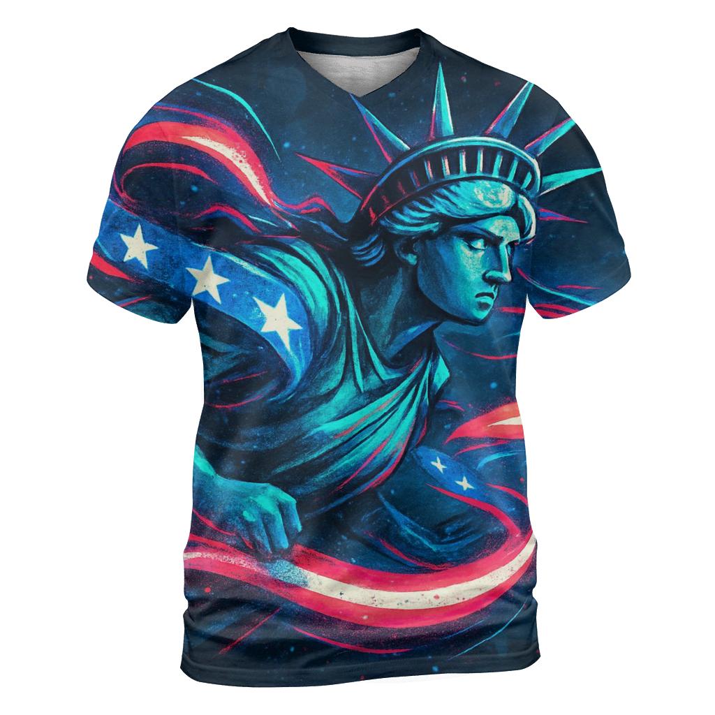 Neon Liberty Surge Flag custom all-over print shirts