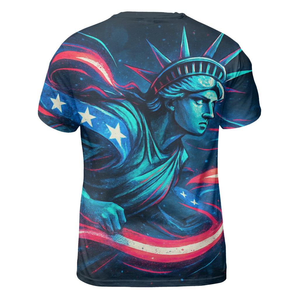 Neon Liberty Surge Flag custom all-over print shirts