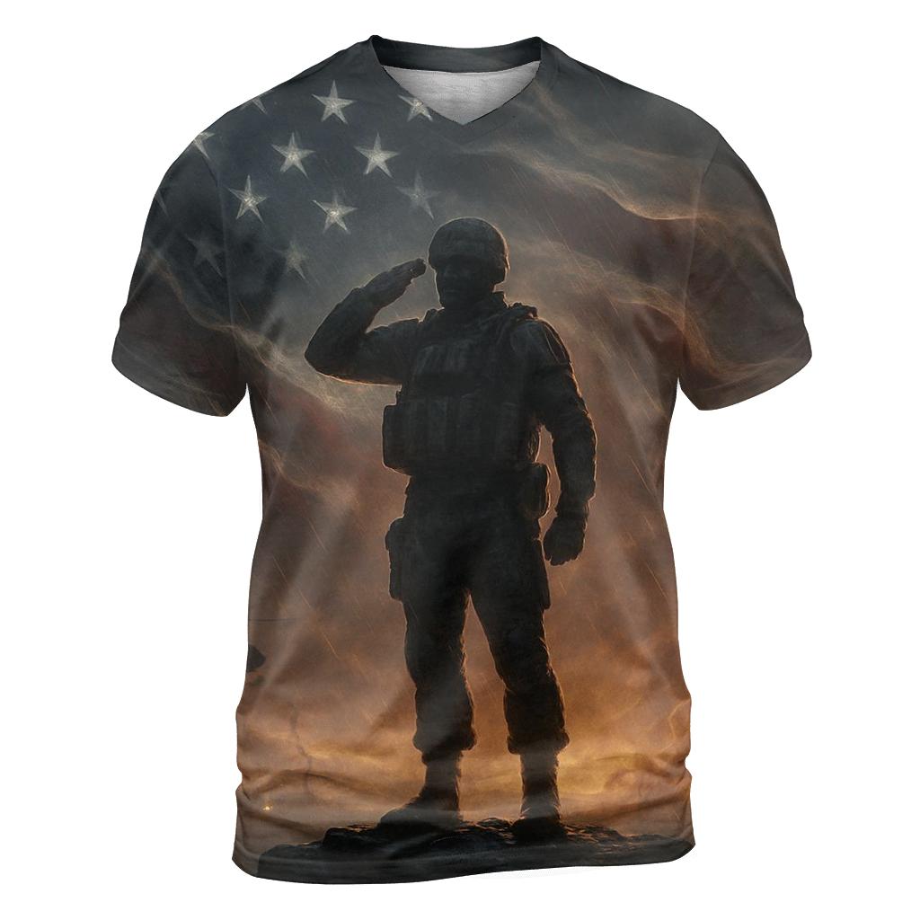 Constellation Salute Over Stormlit Stripes vibrant all-over design tees