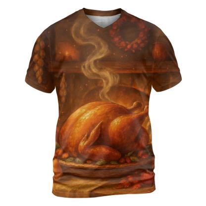 Candlelit Cornucopia Hearth vibrant all-over design tees