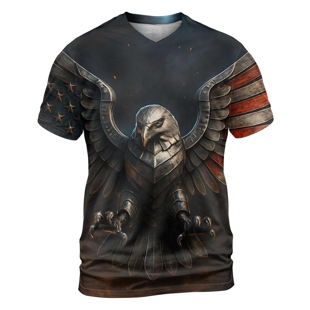 Steel Eagle Flag Foundry trendy printed shirt styles