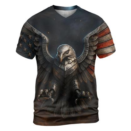 Steel Eagle Flag Foundry trendy printed shirt styles