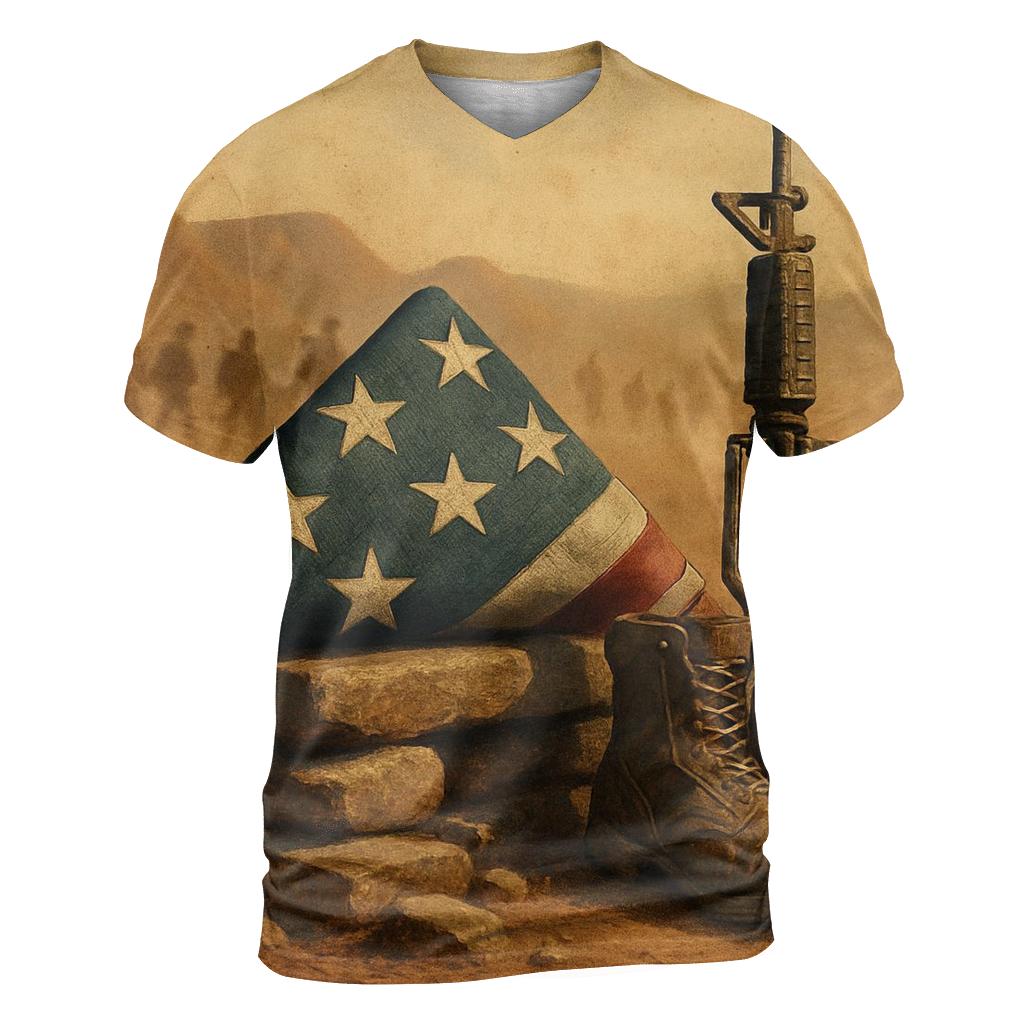 Folding Light Memorial Under Desert Wind unique graphic print tees