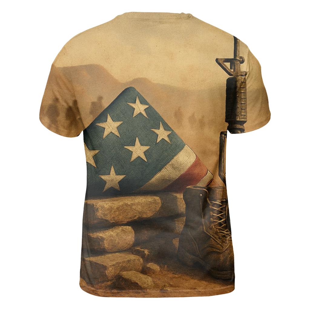 Folding Light Memorial Under Desert Wind unique graphic print tees
