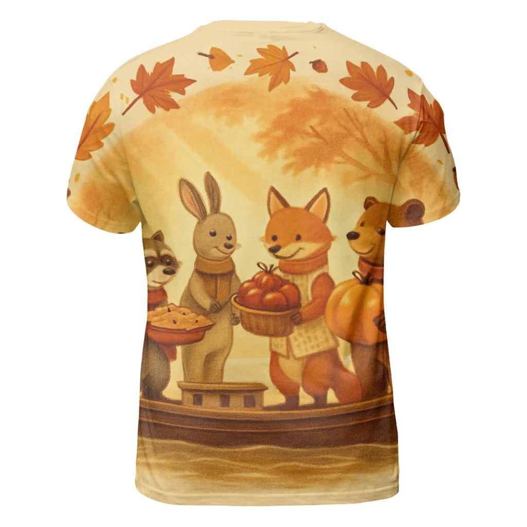 Autumn Riverboat Gratitude Parade vibrant all-over design tees